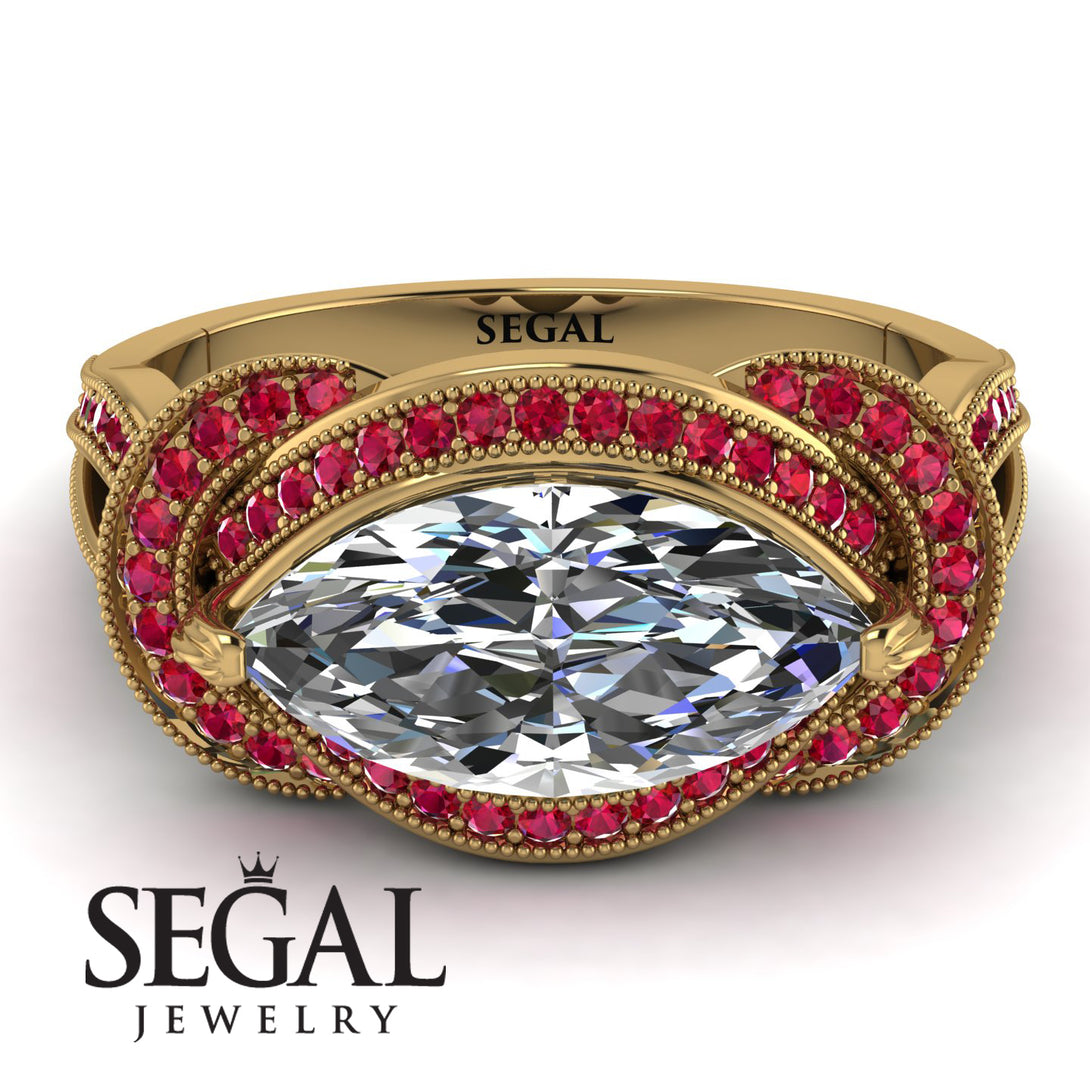 Milgrain Marquise Diamond Engagement Ring - Marley No. 46