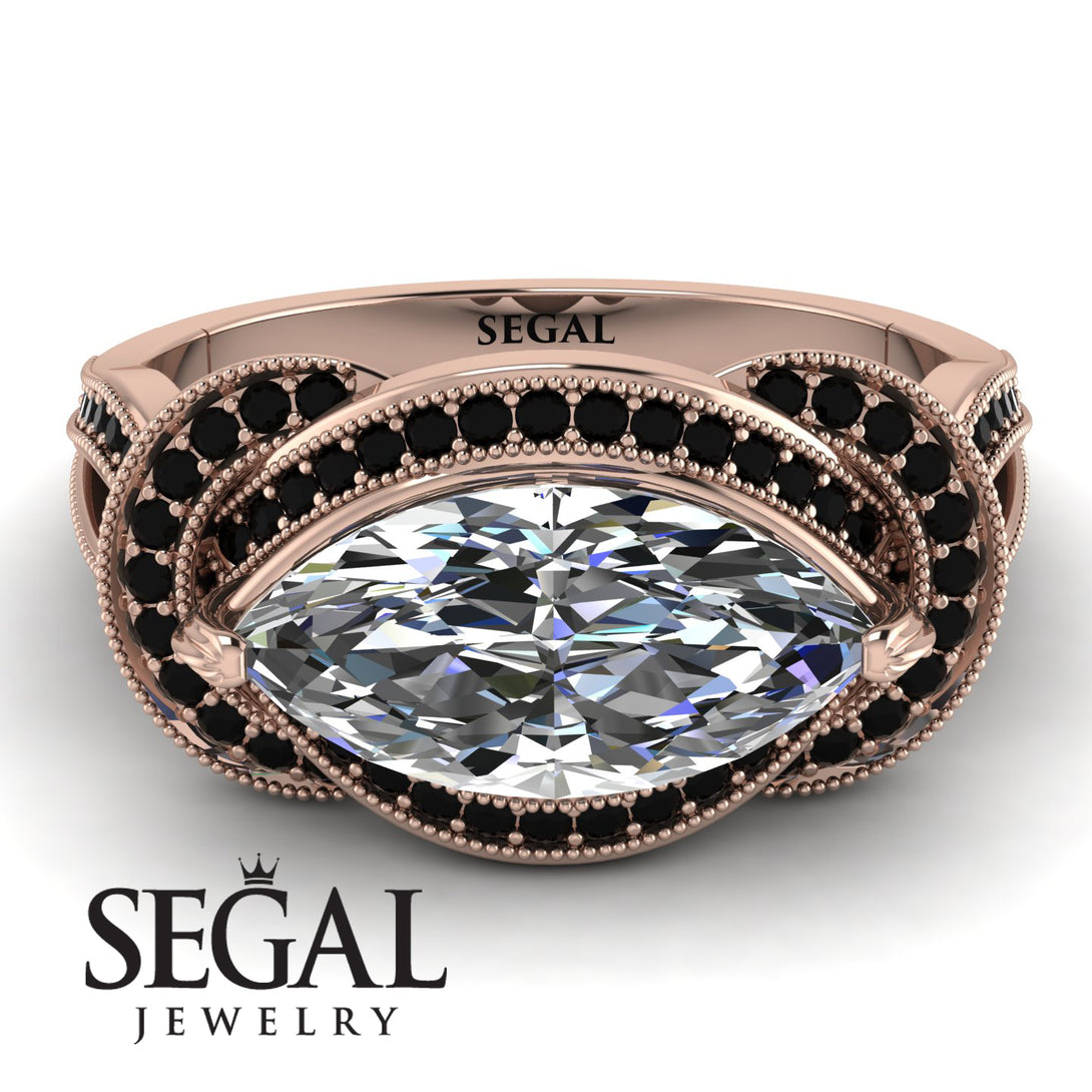 Milgrain Marquise Diamond Engagement Ring - Marley No. 32