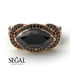 Milgrain Marquise Black Diamond Engagement Ring - Marley No. 38