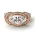 Two Tones Milgrain Marquise Diamond Engagement Ring - Marley No. 78