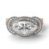 Two Tones Milgrain Marquise Diamond Engagement Ring - Marley No. 78