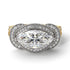 Two Tones Milgrain Marquise Diamond Engagement Ring - Marley No. 77