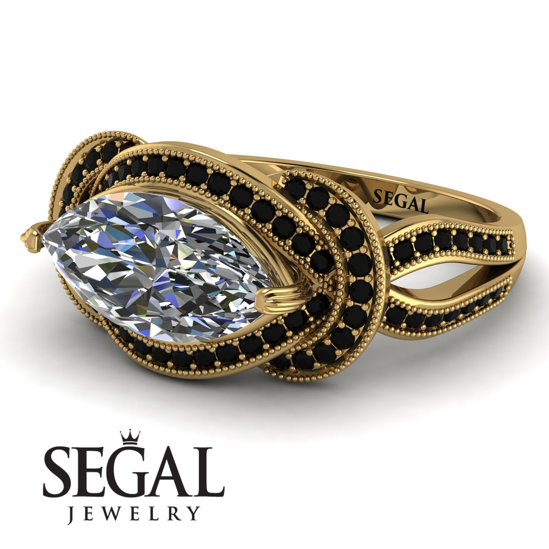Milgrain Marquise Diamond Engagement Ring - Marley No. 31
