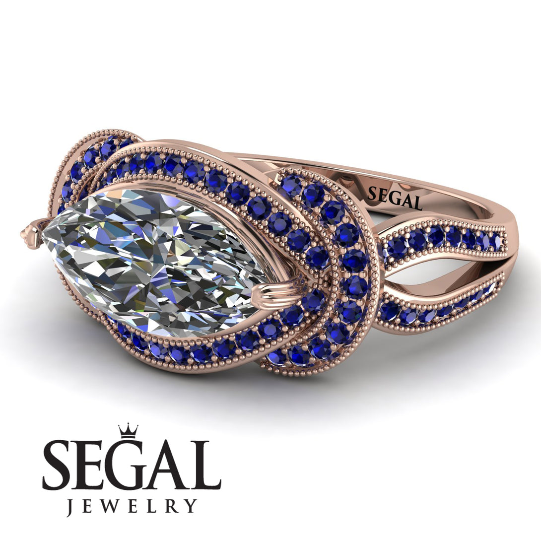 Milgrain Marquise Diamond Engagement Ring - Marley No. 62