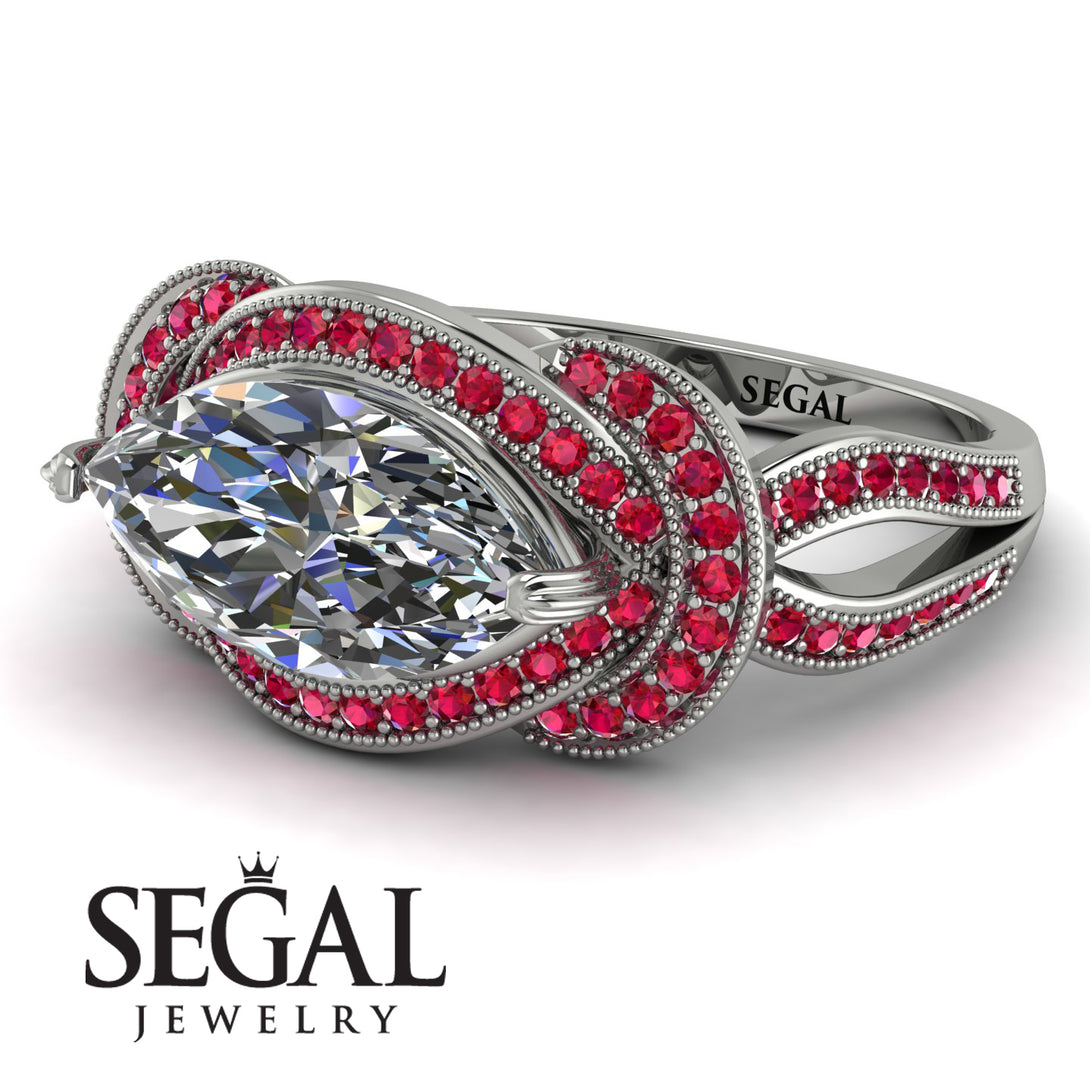 Milgrain Marquise Diamond Engagement Ring - Marley No. 48