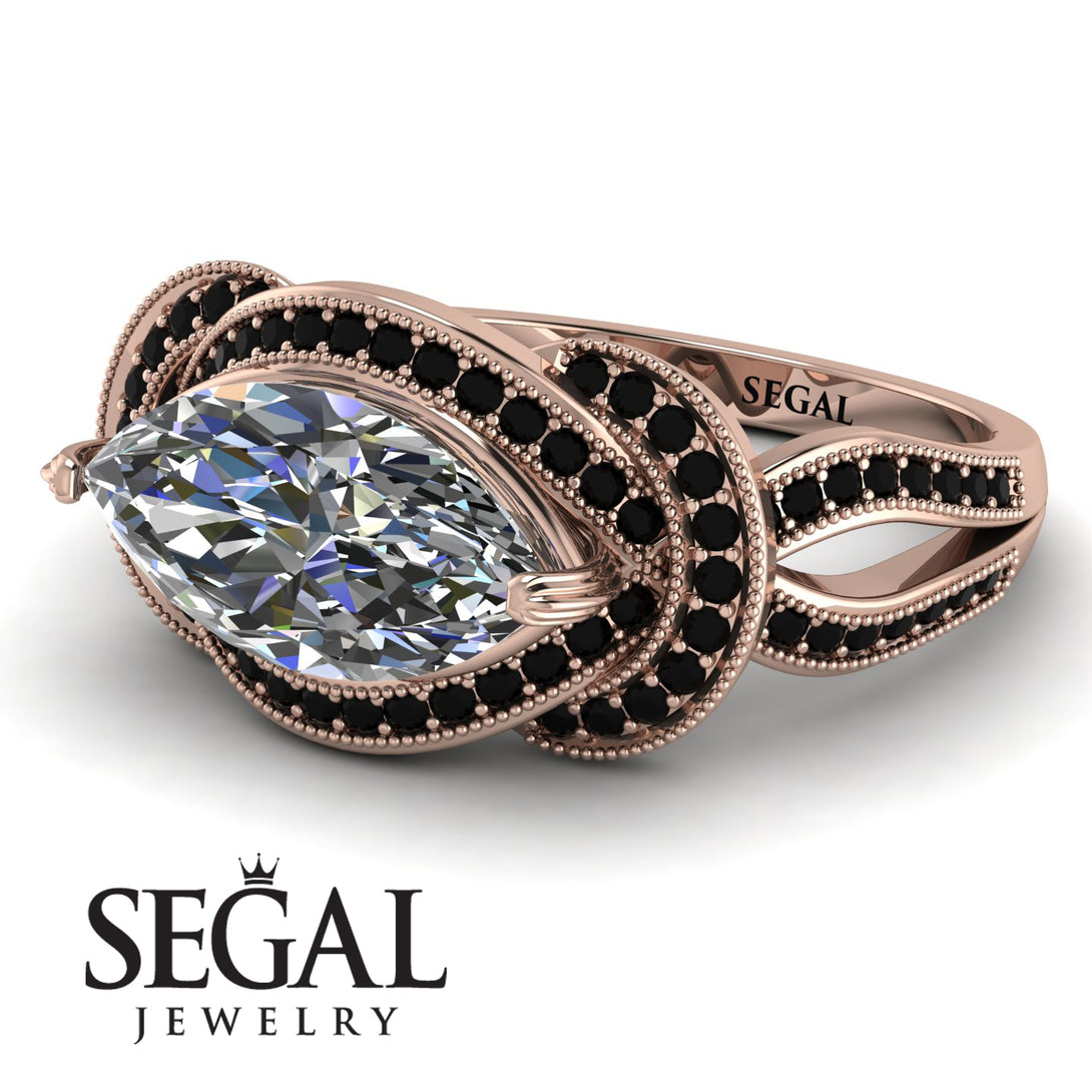 Milgrain Marquise Diamond Engagement Ring - Marley No. 32