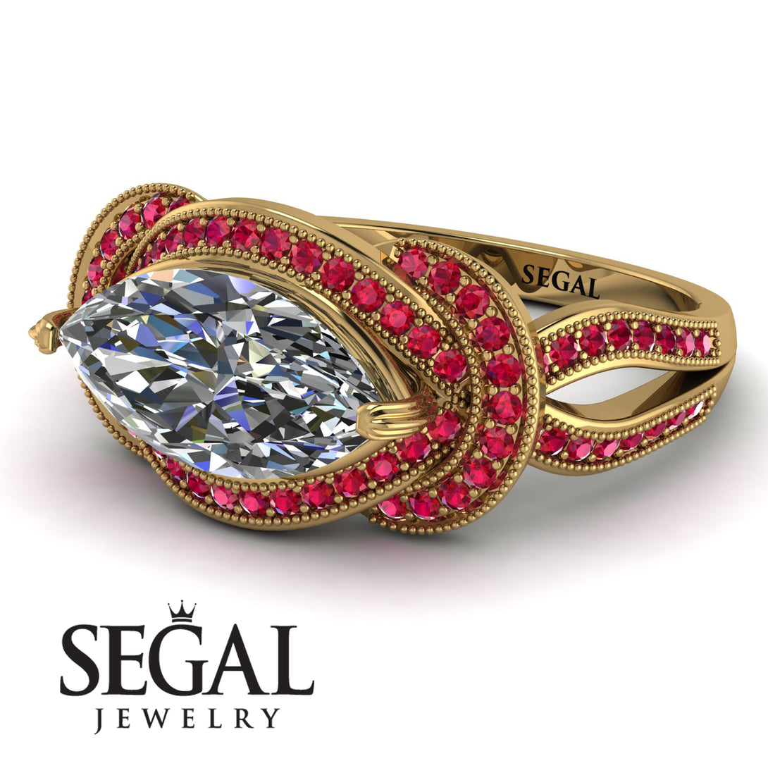 Milgrain Marquise Diamond Engagement Ring - Marley No. 46