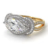 Two Tones Milgrain Marquise Diamond Engagement Ring - Marley No. 77