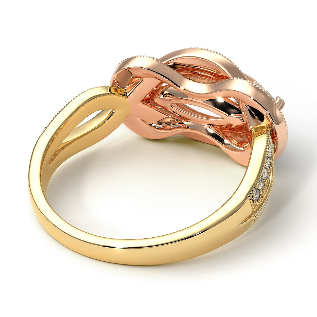 Two Tones Milgrain Marquise Diamond Engagement Ring - Marley No. 76