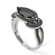 Milgrain Marquise Black Diamond Engagement Ring - Marley No. 39 image 1