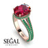 Milgrain Oval Emerald Engagement Ring - Nicole No. 26