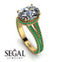 Milgrain Oval Emerald Engagement Ring - Nicole No. 16