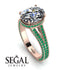 Milgrain Oval Emerald Engagement Ring - Nicole No. 17 image 2