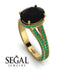 Milgrain Oval Emerald Engagement Ring - Nicole No. 22 image 2