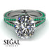 Milgrain Oval Emerald Engagement Ring - Nicole No. 18