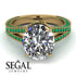 Milgrain Oval Emerald Engagement Ring - Nicole No. 16