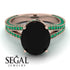 Milgrain Oval Emerald Engagement Ring - Nicole No. 23 image 3