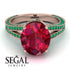 Milgrain Oval Emerald Engagement Ring - Nicole No. 26