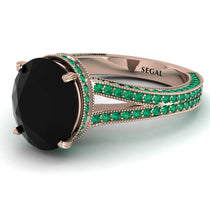 Milgrain Oval Emerald Engagement Ring - Nicole No. 23 image 1