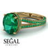 Milgrain Oval Emerald Engagement Ring - Nicole No. 19