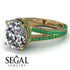 Milgrain Oval Emerald Engagement Ring - Nicole No. 16