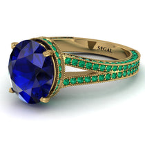 Milgrain Oval Emerald Engagement Ring - Nicole No. 28 image 1