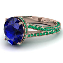 Milgrain Oval Emerald Engagement Ring - Nicole No. 29 image 1