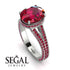 Milgrain Oval Ruby Engagement Ring - Nicole No. 57