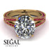 Milgrain Oval Ruby Engagement Ring - Nicole No. 46