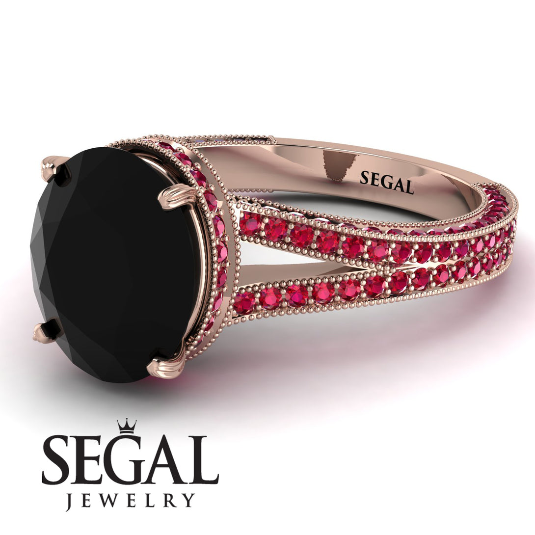 Milgrain Oval Ruby Engagement Ring - Nicole No. 53