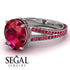 Milgrain Oval Ruby Engagement Ring - Nicole No. 57
