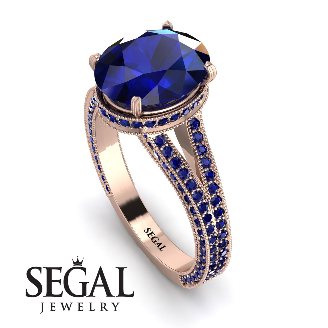 Milgrain Oval Sapphire Engagement Ring - Nicole No. 74