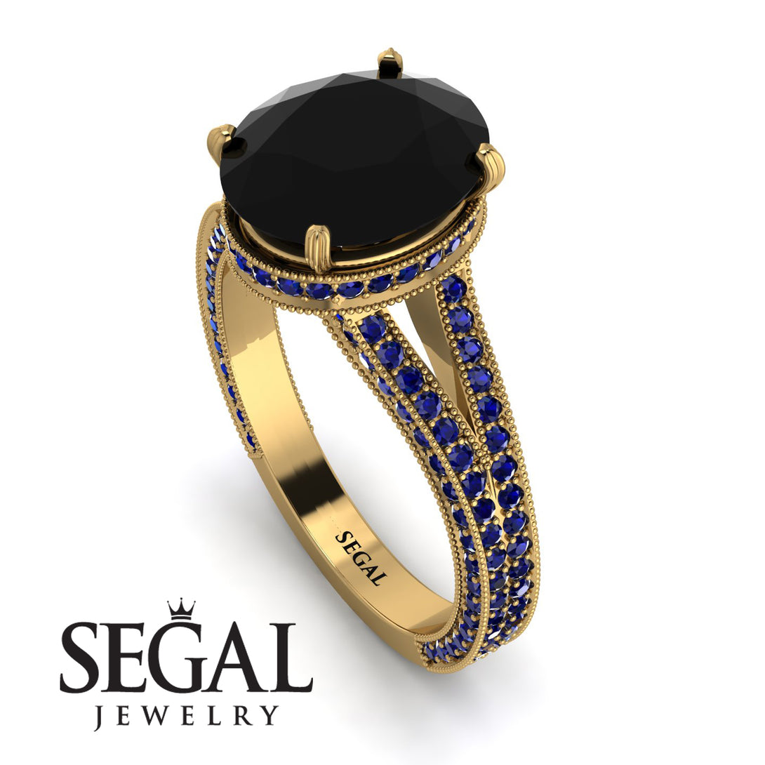 Milgrain Oval Sapphire Engagement Ring - Nicole No. 67