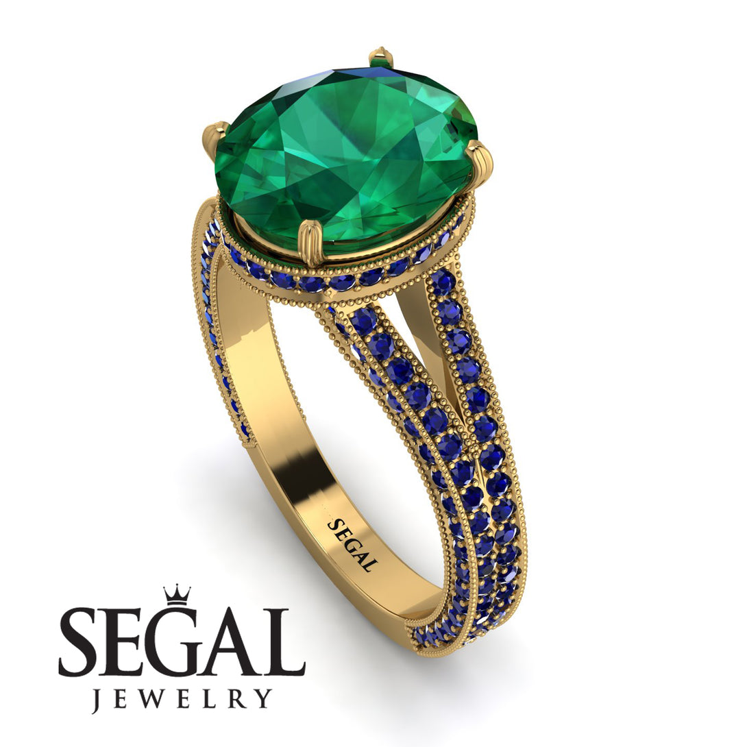 Milgrain Oval Sapphire Engagement Ring - Nicole No. 64