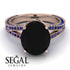 Milgrain Oval Sapphire Engagement Ring - Nicole No. 68 image 3