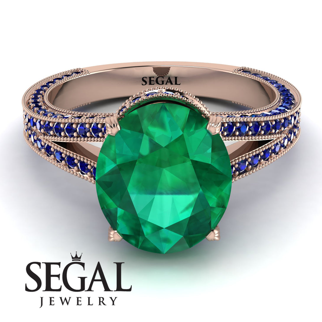 Milgrain Oval Sapphire Engagement Ring - Nicole No. 65