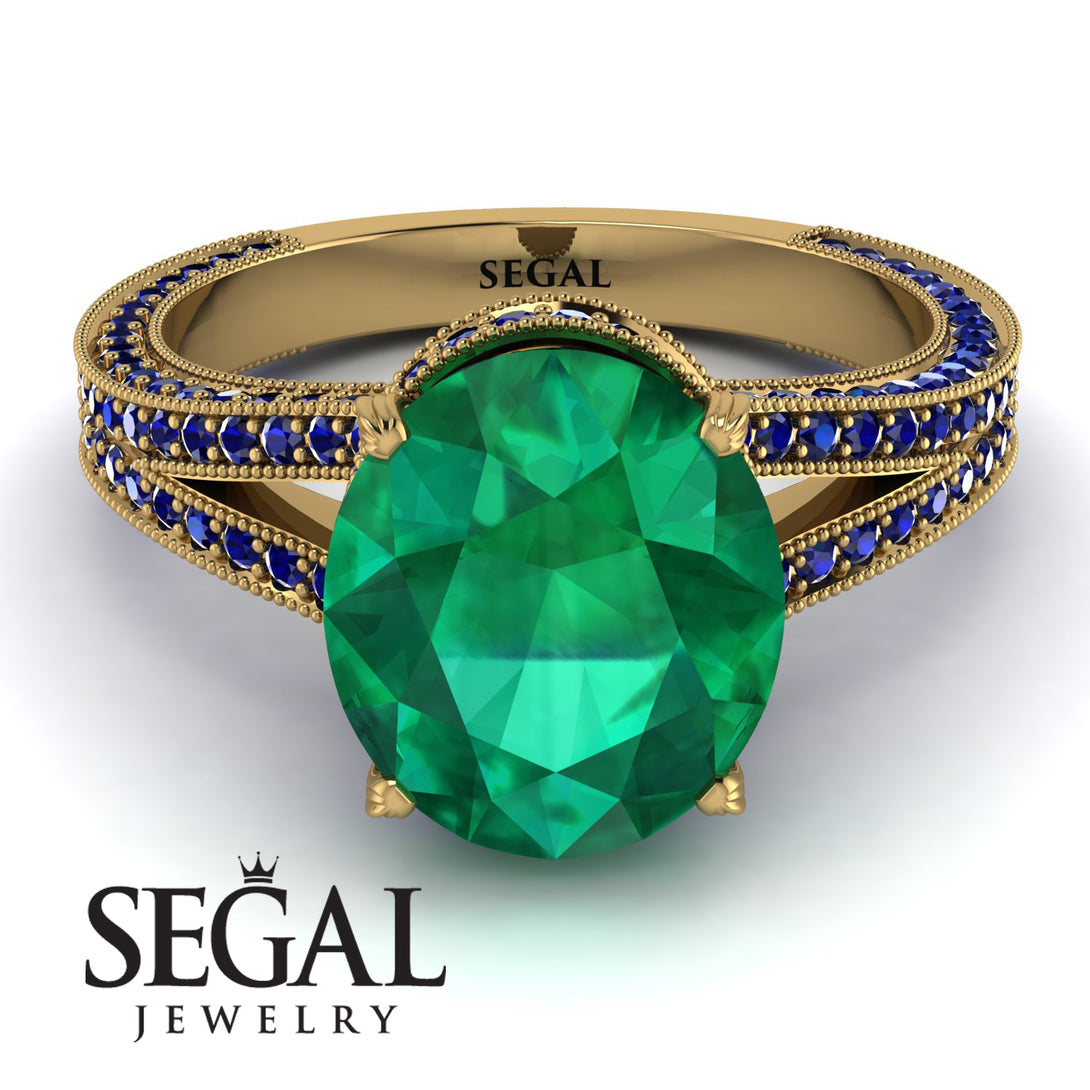 Milgrain Oval Sapphire Engagement Ring - Nicole No. 64