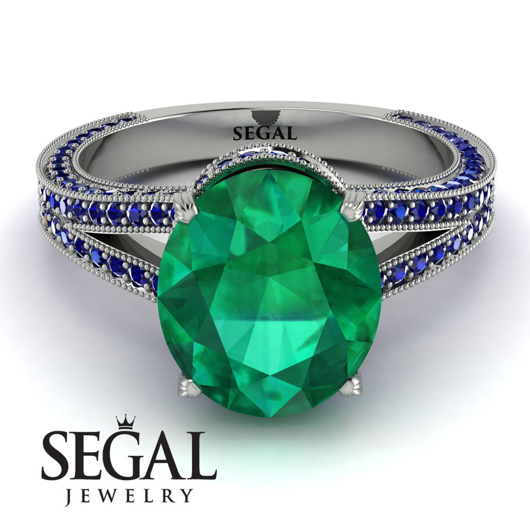 Milgrain Oval Sapphire Engagement Ring - Nicole No. 66