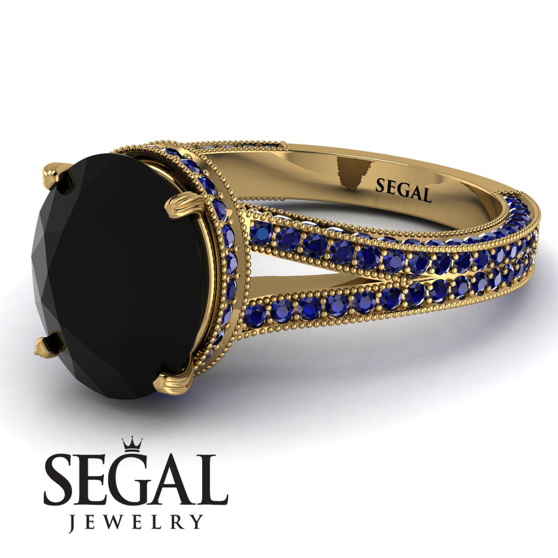 Milgrain Oval Sapphire Engagement Ring - Nicole No. 67