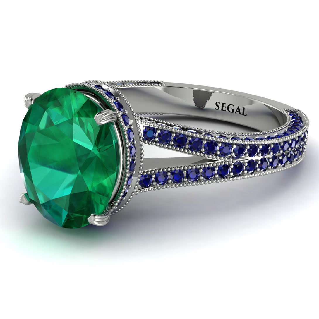Milgrain Oval Sapphire Engagement Ring - Nicole No. 66