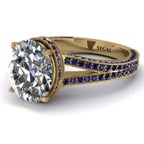 Milgrain Oval Sapphire Engagement Ring - Nicole No. 61 image 1