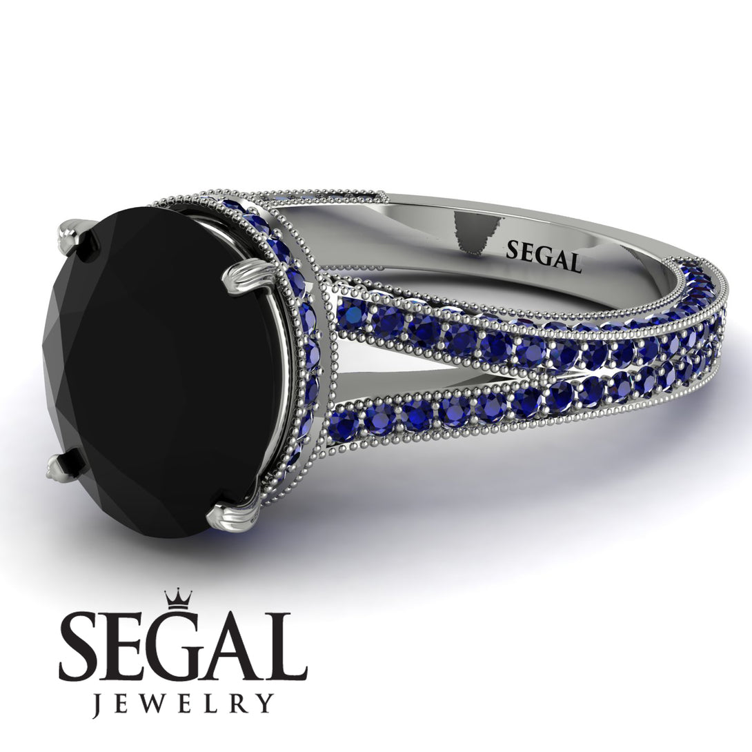 Milgrain Oval Sapphire Engagement Ring - Nicole No. 69