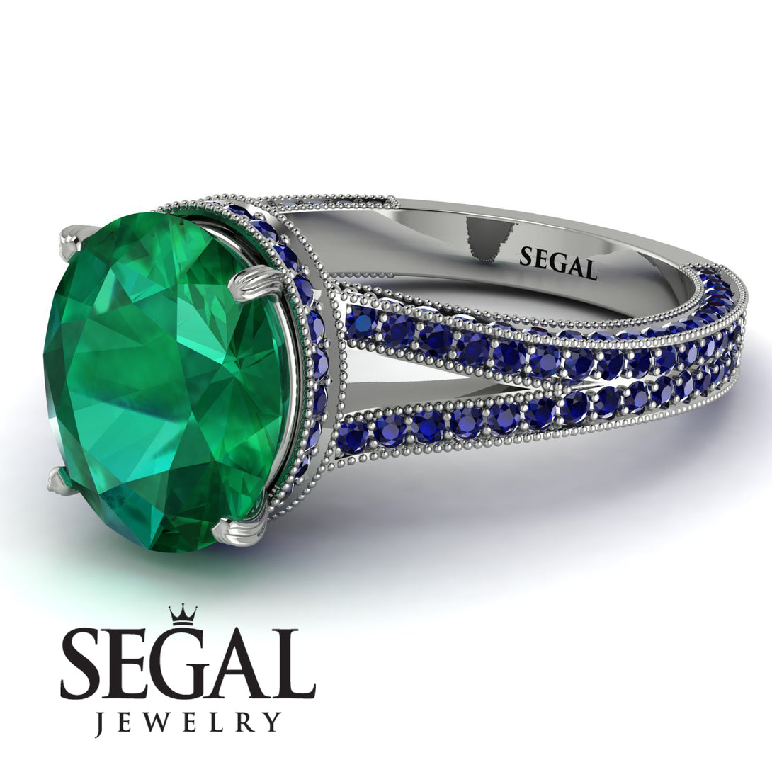 Milgrain Oval Sapphire Engagement Ring - Nicole No. 66