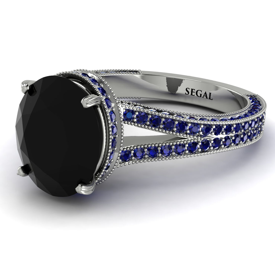 Milgrain Oval Sapphire Engagement Ring - Nicole No. 69
