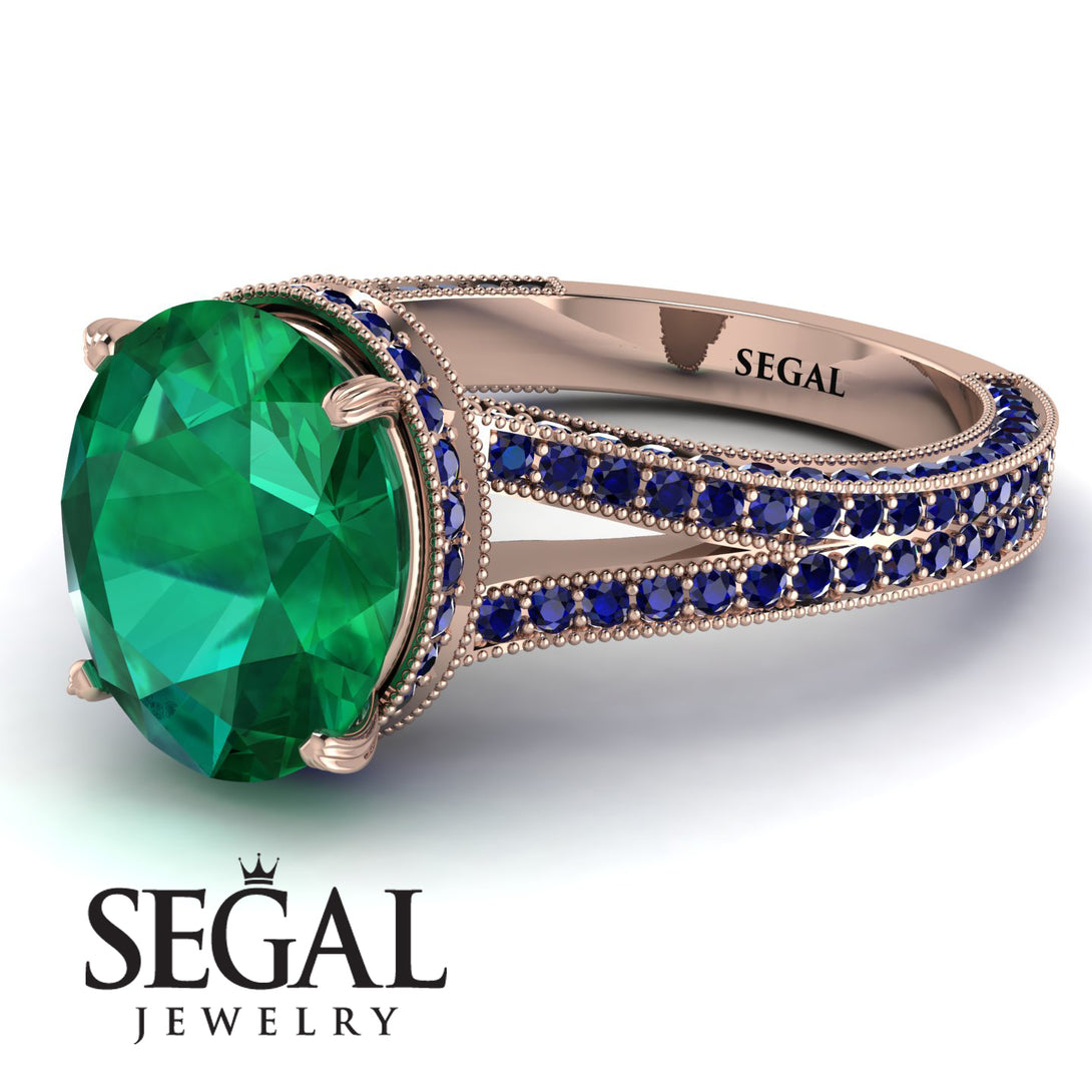 Milgrain Oval Sapphire Engagement Ring - Nicole No. 65