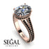 Milgrain Oval Black Diamond Engagement Ring - Nicole No. 32 image 2