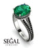 Milgrain Oval Black Diamond Engagement Ring - Nicole No. 36