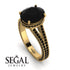 Milgrain Oval Black Diamond Engagement Ring - Nicole No. 37 image 2