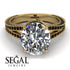 Milgrain Oval Black Diamond Engagement Ring - Nicole No. 31
