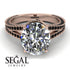Milgrain Oval Black Diamond Engagement Ring - Nicole No. 32 image 3